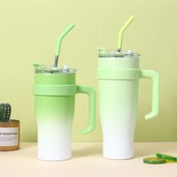 Tasse thermos en acier inoxydable de grande capacité pour filles tasse géante en paille Mac Cold pour utilisation en voiture cadeau d'affaires verres
