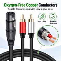 Câble audio XLR femelle 3 broches vers double RCA mâle, cordon répartiteur en Y OFC pour mixeur, amplificateur, haut-parleur, longueur personnalisée