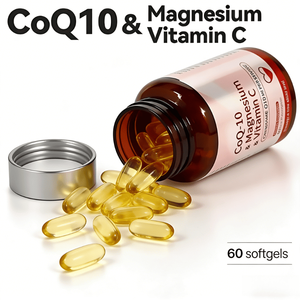 Capsule Morbide di COQ10, Magnesio e Vitamina C, Integratori Antiossidanti per la Salute del Cuore per Adulti - Product Image 1
