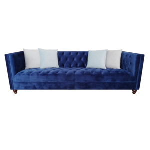 Canapé de salon bleu de luxe confortable pour hôtel et villa, structure en bois, revêtement en velours, <span class=keywords><strong>3</strong></span> places, profond, pour salon - Product Image 3