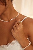 Nouvelle bague réglable rétro blanche en perles artificielles de qualité AAAAA plaquée or avec zircone exquise, accessoires pour femmes MoLin 2025