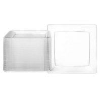Assiettes en plastique carrées de 10 pouces, résistantes, transparentes, pour desserts/salades, élégantes, durables, idéales pour les mariages, les fêtes, la restauration