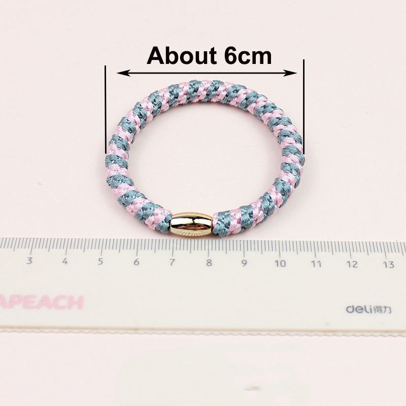 8mm Golden Beads Elastic Hair Bands Thick Hair Tie Plait Scrunchies for Girls and Women Braided Ponytail Rope Accessories