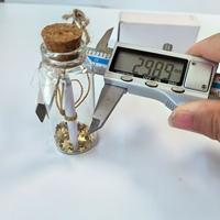 Frascos de cilindro de vidrio transparente pequeños con tapón de corcho de madera para tubo de ensayo de muestra botella de deseos o contenedor de vidrio