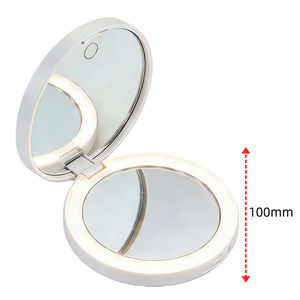 Miroir de poche cosmétique rond pliable double face à LED miniature personnalisé en usine, style vintage pour filles, dames, femmes - Product Image 4