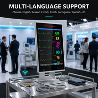 Moniteur patient vétérinaire 15 pouces multiparamètres à écran tactile complet avec ECG, RESP, NIBP, SpO2, TEMP pour clinique vétérinaire