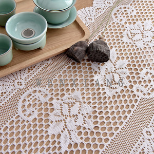 Wenxiang Hollow Lace <b>Table</b> <b>Runner</b> 33X114Cm White Washable For <b>Dining</b> Room - Product Image 2