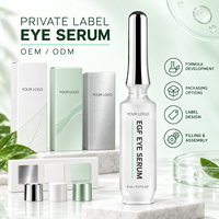 Sérum pour les yeux avancé, premium, anti-âge, raffermissant, lissant, rafraîchissant, pour les ridules, OEM ODM, à l'acide hyaluronique, EGF, caféine, usage quotidien