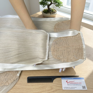 Extensiones de Cola de Caballo de Cabello Humano Blanco Plateado de Lujo, Cabello Vietnamita Liso Natural, Seguras y Fáciles de Aplicar, Proveedor Destacado 2026 - Product Image 3