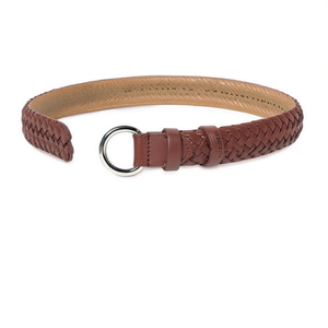 Cinturón de Cuero Trenzado PU de 2.5 cm con Hebilla Metálica Semicircular, Moda Casual - Product Image 3