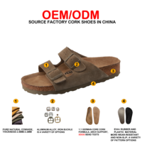 Sandales Birkenstock originales allemandes en cuir véritable et liège, en promotion, avec sangle réglable, support OEM / Hommes et Femmes