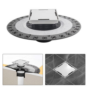 Drain de douche brossé en acier inoxydable SS304 sans joint avec grille de drain encastrable de 4 pouces, incluant un collier de réglage de hauteur pour bac Schluter - Product Image 2