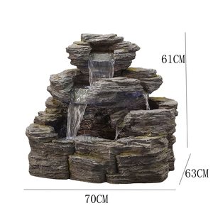 Fontaine de jardin moderne en résine LED électrique, grande cascade, <span class=keywords><strong>design</strong></span> résistant aux intempéries, utilisation intérieure/extérieure, placement sur bureau, Art Déco - Product Image 2