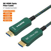 Câble HDMI 2.1 8K en fibre optique, coque en alliage de zinc vert, plaqué or, mâle-mâle, pour moniteur, téléviseur, jeux, ordinateur portable, PS5