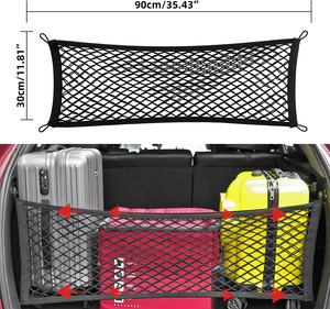 Filet de cargaison élastique pour coffre de voiture, organisateur de siège arrière, sac de rangement, filet de fixation de bagages réglable pour SUV, berline, fourgonnette, universel - Product Image 5