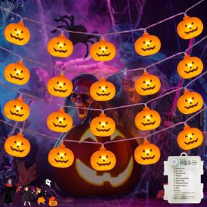 Sunnyhoho Halloween Pumpkin String <b>Lights</b> 10Ft 20LED Timer 8 Modes Clear <b>Wire</b> Indoor Outdoor Decor - Product Image 1