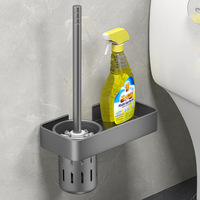 Portaescobillas de baño cromado, herramienta de limpieza de acero inoxidable, cepillo de baño duradero con cepillo de baño y juego de Soporte para Baño
