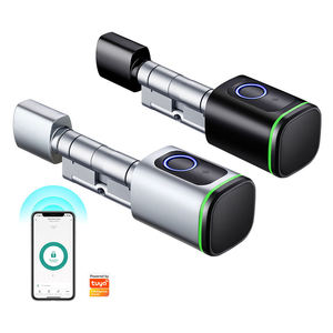 Wholesale Quality IP65 Tuya Ttlock Waterproof Euro Safe Key Card Fingerprint Black Silver Electronic Smart Lock Cylinder - Product Image 1
