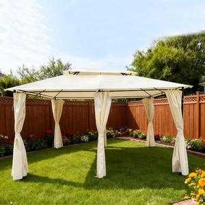 ศาลาพักผ่อนกลางแจ้ง <span class=keywords><strong>YOHO</strong></span> OUTDOOR ขนาด 3x4x2.7 เมตร ดีไซน์สไตล์มิดเซ็นจูรี่ โครงเหล็กกันสนิม พร้อมหลังคาผ้าใบ สำหรับสวนและลานบ้าน - Product Image 3