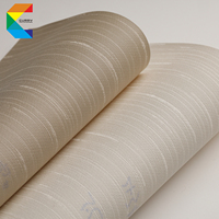 Papier peint à texture de tissage horizontal, revêtement mural en PVC imperméable et ignifuge de qualité commerciale en gros