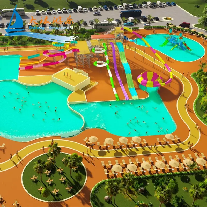 Équipement de jeu de parc d'attractions à thème de toboggan aquatique en fibre de verre de marque Dalang Conception de couleur de toboggan aquatique 3D pour adultes et enfants