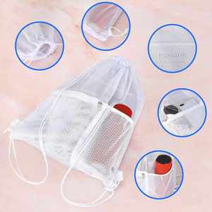 Custom logo Mesh Drawstring Backpack <b>Bag</b> Net Back Pack Multifunction Mesh <b>Bag</b> for Swimming Athletic Gym Beach - Product Image 5