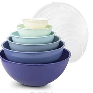 Tùy Chỉnh 12 Cái Đầy Màu Sắc Bộ Bát Trộn Với Nắp Đậy Súp Salad Trái Cây <span class=keywords><strong>Container</strong></span> - Product Image 1