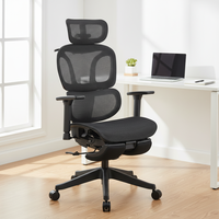 Usine de meubles Moderne Luxe Patron Exécutif Chaise de bureau ergonomique en maille intégrale avec repose-pieds
