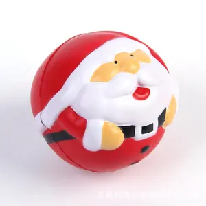 Manufacturers Supply PU Foam Santa Claus Keychain Stress Ball Christmas Toy Pressure Ball Customized