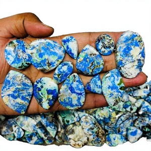 FAIJAN GEMS - Cabujón de Piedra Turquesa Azurita Natural para Joyería, Certificado por Terceros, Origen Rajasthan, Bajo Precio - Product Image 1