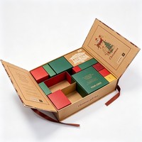 Calendrier de l'Avent personnalisable et recyclable pour Noël, vente en gros, boîte surprise, cosmétiques, cadeau, bague, boucles d'oreilles, emballage de bijoux, boîte en papier