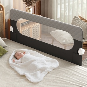 PAKEY JLB-BR-05 Barandilla de Cama Plegable Anticaídas para Bebés, Directo de Fábrica, Sin Perforaciones, para Viajes, Color Cachemira - Product Image 3