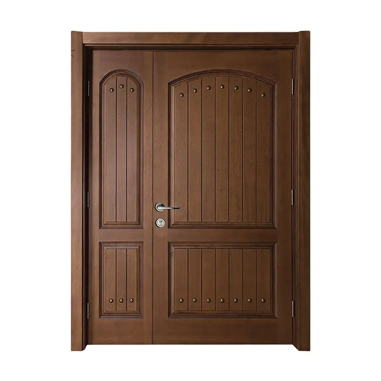 รายการหลักคู่ไม้โลหะเล็บออกแบบประตูเปิดคู่ประตู
