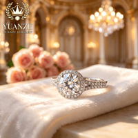 Bague de fiançailles pour femme en argent pur 925 plaqué or 18 carats, style quotidien, avec moissanite de 3 grammes, sertie griffe
