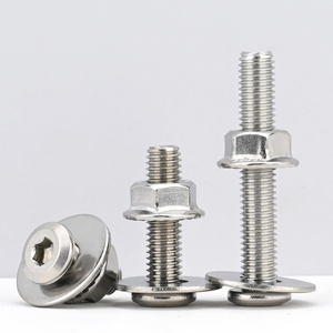 Tornillos de cabeza hexagonal biselada de acero inoxidable 304, tornillos combinados para muebles con arandelas y juegos de tuercas M3-M12 - Product Image 2