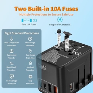 17.5W Multiple Desktop Universal Travel Adapter with EU US AUS UK <b>Plugs</b> for USB Charging 4-Port Wall Charger - Product Image 2