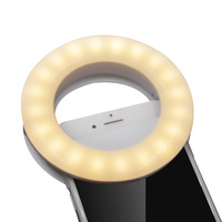 Mini anneau lumineux rechargeable Selfie avec accessoires de téléphone portable Camera Clip