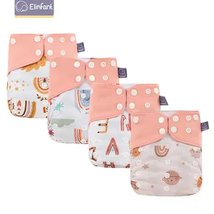 Elinfant Nappies Washable Reusable Pocket Baby Diapers Wholesale 4pcs Pul Cloth Diaper