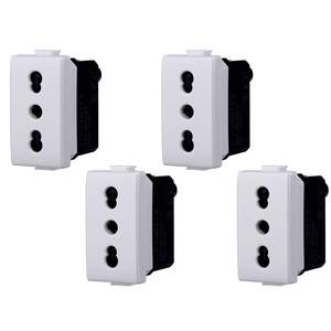 Enchufe de Pared Gloca de 4 Tomas 2P+T 16A 250V CA de Plástico con Conexión a Tierra Estándar para la Serie Matix - Product Image 2