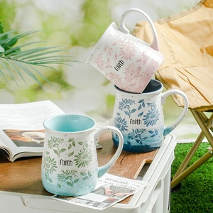 Taza de café de cerámica pintada a mano de gran capacidad, taza de té de lujo ligera creativa, regalo doméstico transfronterizo para uso en cafetería, venta al por mayor - Product Image 3