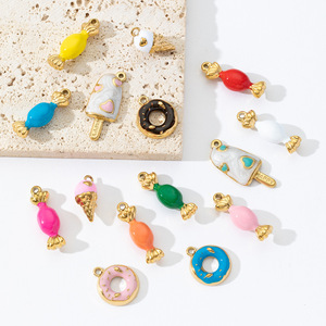 <span class=keywords><strong>INSHot</strong></span> Colgante de Acero Inoxidable FASCM-53 con Diseño de Caramelo de Dopamina, Helado y Donut, Abalorios de Diseño Moderno para Collar, Pendientes y Regalo de Fiesta - Product Image 2
