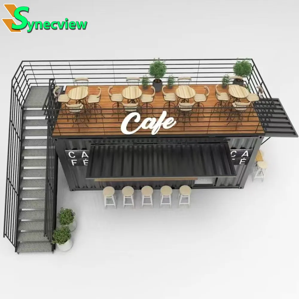 옥외 이동할 수 있는 콘테이너 집 휴대용 조립식 빵집 다방 간이 건축물 디자인
