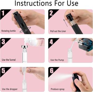 ขวดน้ำหอมแบบพ่นขนาด 10 มล. สีขาวด้าน ดำ ชมพู แบบพกพา เติมได้ - Product Image 4