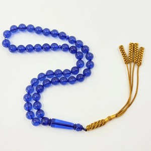 Rosario Islamico, Braccialetti Arabi, Perle di Preghiera in Resina Blu, 10mm, 45 Pezzi, Rose Musulmane, Lode a Lui, Misbaha Tasbih - Product Image 4