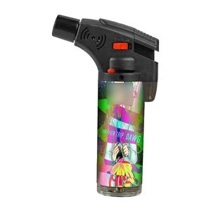 Custom <b>Windproof</b> Attractive Logo Refill Cigarette Portable Butane Plastic Torch <b>Lighters</b> for Smoking Giveaways - Product Image 3
