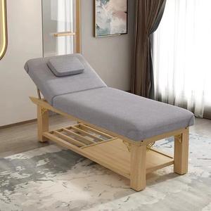 Cama de belleza de madera maciza para uso en salón de belleza, fisioterapia doméstica y masaje de oídos, cama de masaje adelgazante corporal, muebles de salón - Product Image 3