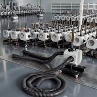 Extractor de Humos Portátil con Certificación CE, 0.55KW, con Ruedas Giratorias y Altura Ajustable, para Garaje o Fábrica