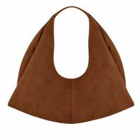 Sac à bandoulière en cuir suédé, multifonctionnel, finition classique, forme croissant, grande capacité, poignée supérieure, pour ordinateur portable, luxe pour femmes