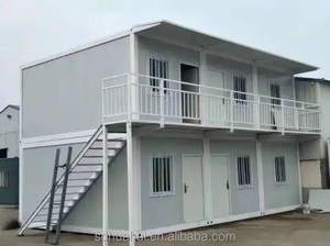 Popular, moderno, prefabricado, contenedor <span class=keywords><strong>de</strong></span> dos pisos, remolque <span class=keywords><strong>de</strong></span> oficina, casa plegable con panel sándwich, cabaña <span class=keywords><strong>de</strong></span> <span class=keywords><strong>la</strong></span> jungla, paquete plano, Casa - Product Image 6