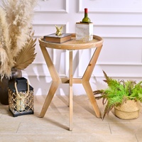 Table basse en bois massif de style naturel INNOVA HOME, plateau décoratif pliable, design antique, durable, montage facile, meubles pour la maison
